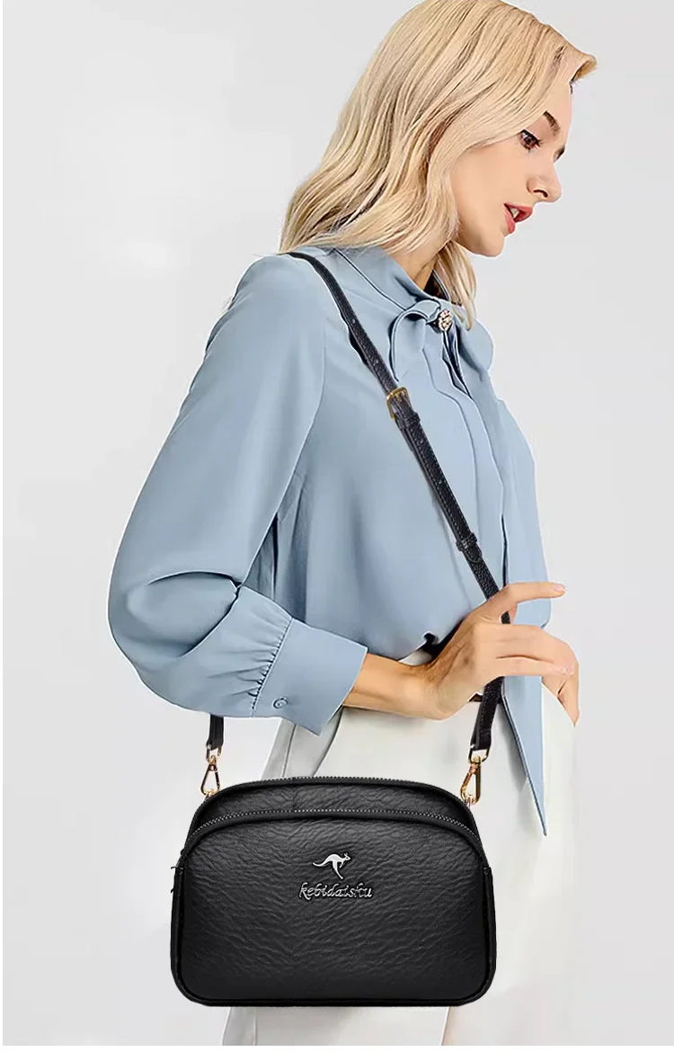 Independent Four-Compartment Large-Capacity Shoulder Bag