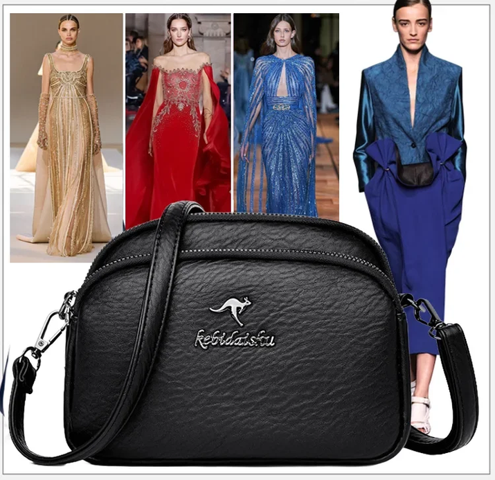 Independent Four-Compartment Large-Capacity Shoulder Bag