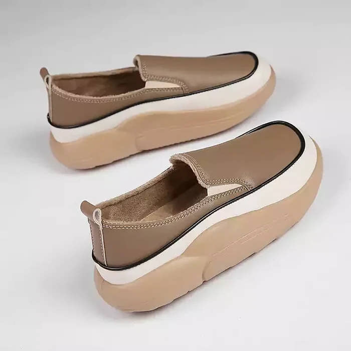 Women Fashion Platform Loafers , Orthopedic Breathable Soft Sole Shoes