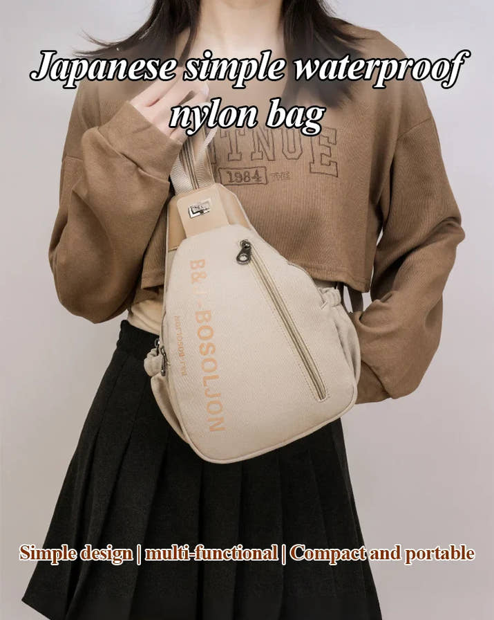 Japanese Style Simple Multi-Carry Waterproof Nylon Bag