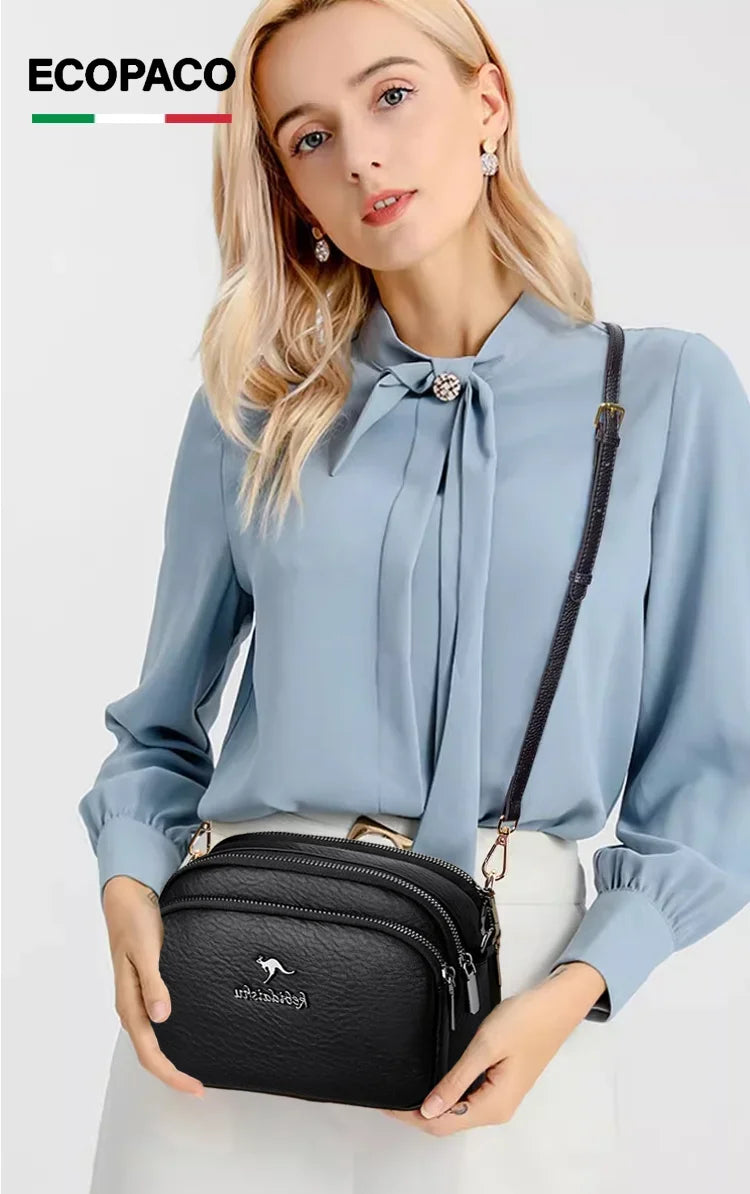 Independent Four-Compartment Large-Capacity Shoulder Bag