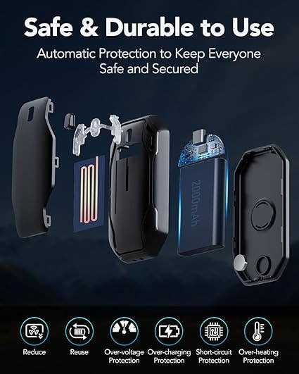 Rechargeable Hand Warmers 2 Pack 6000mAh, Electric Hand Warmers with 3 Heating Modes