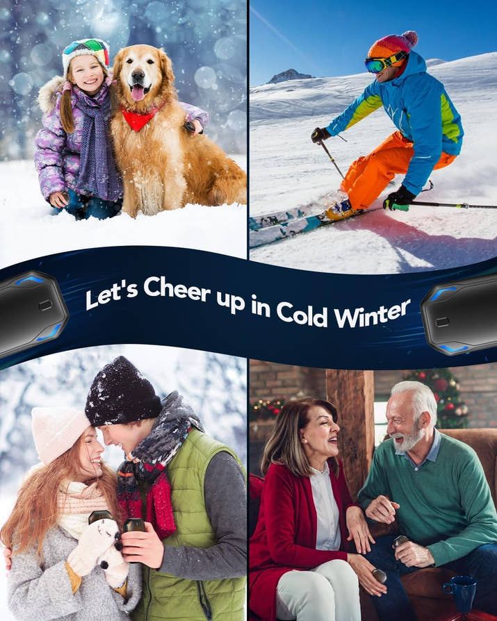 Rechargeable Hand Warmers 2 Pack 6000mAh, Electric Hand Warmers with 3 Heating Modes