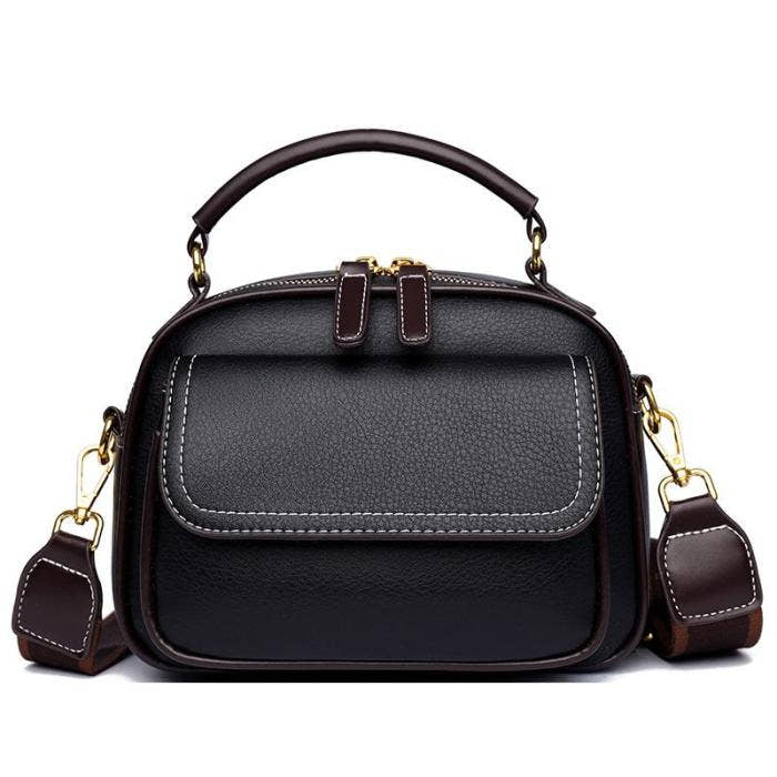 Double Fusion Double-Layer Shoulder Bag With Wide Strap