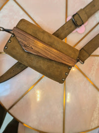 Crossbody Purse With Walnut Wood Sides