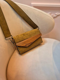 Crossbody Purse With Walnut Wood Sides