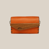 Crossbody Purse With Walnut Wood Sides