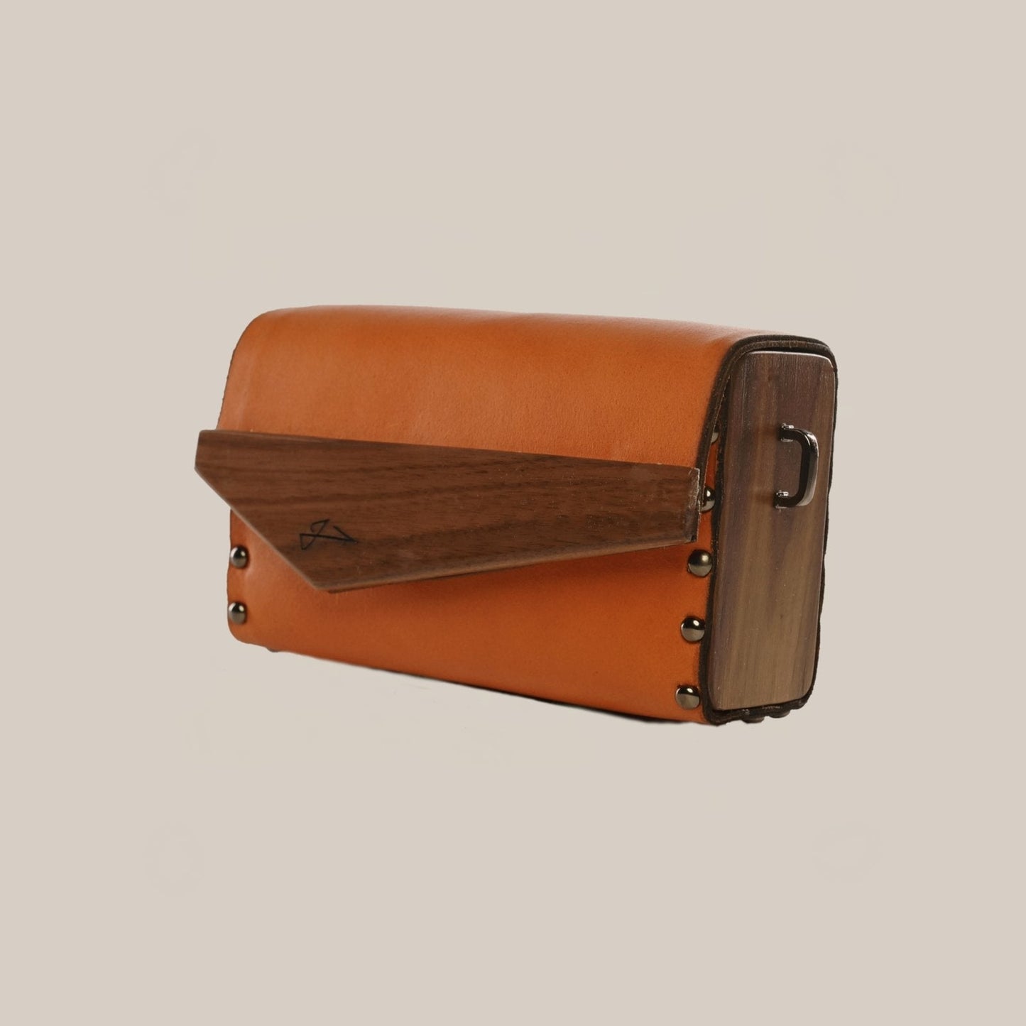 Crossbody Purse With Walnut Wood Sides