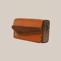 Crossbody Purse With Walnut Wood Sides
