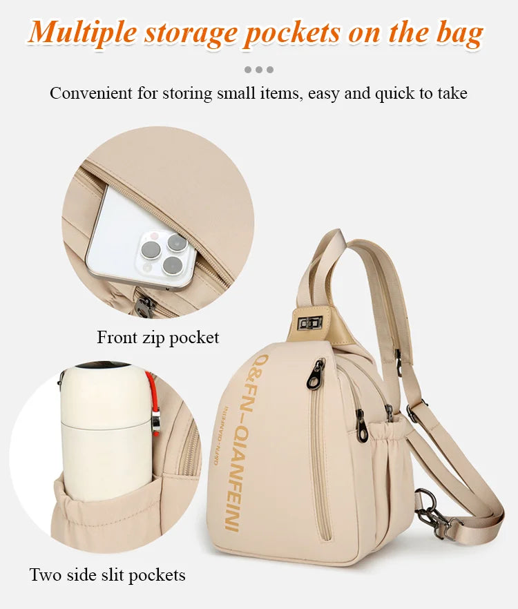 Japanese Style Simple Multi-Carry Waterproof Nylon Bag