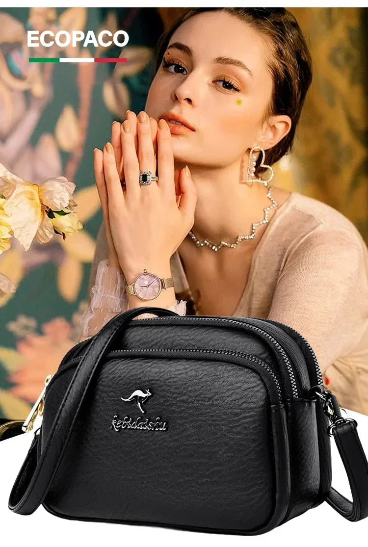 Independent Four-Compartment Large-Capacity Shoulder Bag