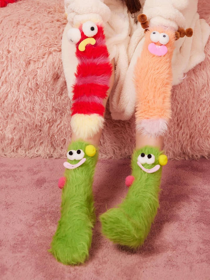 Warm Cozy Fluffy Cartoon Monster Socks (BUY 1 GET 1 PAIR FREE)