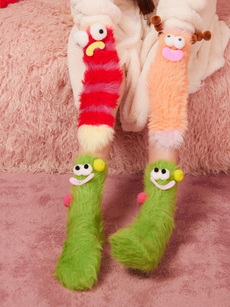 Warm Cozy Fluffy Cartoon Monster Socks (BUY 1 GET 1 PAIR FREE)