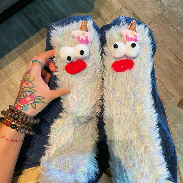 Warm Cozy Fluffy Cartoon Monster Socks (BUY 1 GET 1 PAIR FREE)