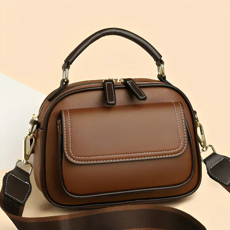 Double Fusion Double-Layer Shoulder Bag With Wide Strap